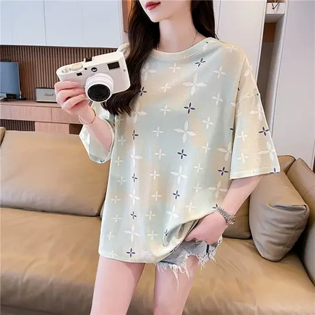 2025新款大码t恤女夏季爆款ins小众设计感洋气宽松短袖中长款潮商品大图