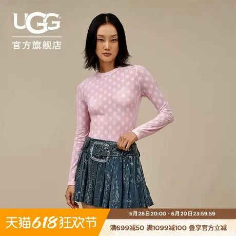 UGG春季新款女士舒适时尚圆领休闲提花网眼针织长袖上衣 1168473图片