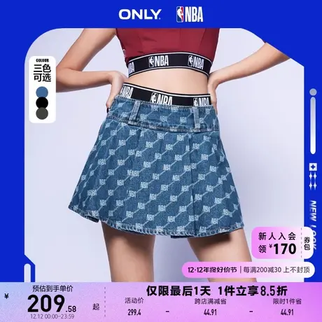 ONLY奥莱夏季新款NBA联名款短款时尚满印牛仔半身裙女商品大图