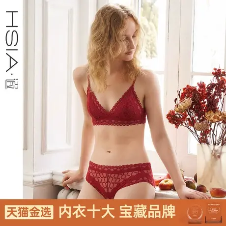 HSIA遐内衣女小胸三角bralette性感蕾丝防凸点软支撑无钢圈文胸商品大图