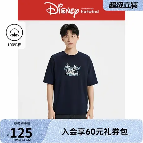 【米奇家族系列】热风2025年夏新款男士卡通印花短T男女同款短T图片