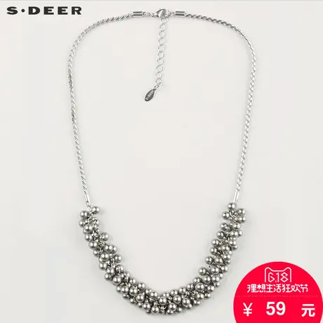 【新品】sdeer圣迪奥设计感精致圆珠造型项链S16184377图片