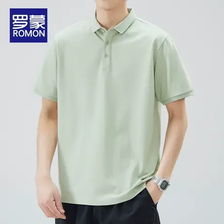 罗蒙男士短袖polo衫冰丝薄款2025新款宽松纯色商务休闲半袖T恤男图片