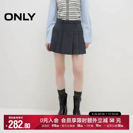 ONLY2025夏季新款学院风舒适柔软亲肤显瘦A字短裙百褶裙半身裙女商品大图