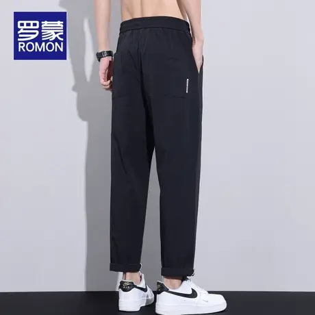 罗蒙男士冰丝休闲裤夏薄款宽松透气2025新款弹力男裤百搭直筒长裤图片