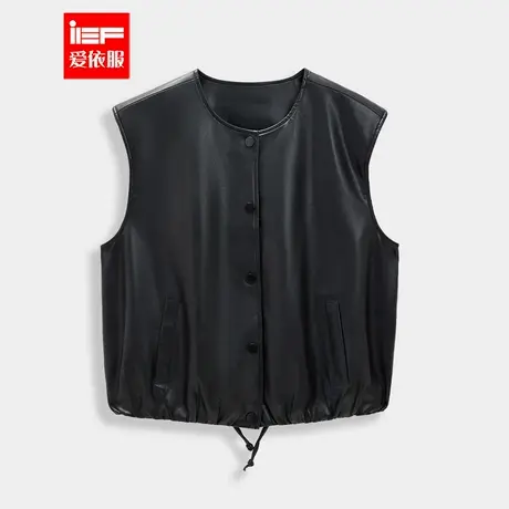 IEF/爱依服2025春季新款韩版简约纯色设计机车风帅气百搭马夹图片