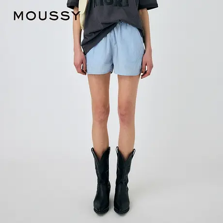 MOUSSY 2025夏季新品休闲运动户外风松紧短款休闲裤010IS631-3051图片