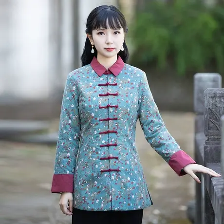 筠雅唐装女中国风冬季棉袄改良旗袍上衣过年棉衣棉服复古减龄外套图片