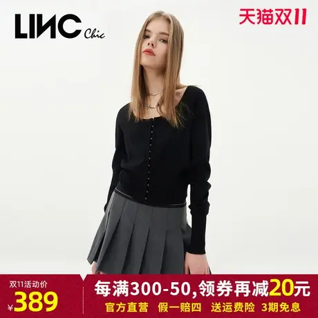 LINC金羽杰夏秋新款高腰百褶A字裙JK裙半裙短裙女S231SK031Y商品大图