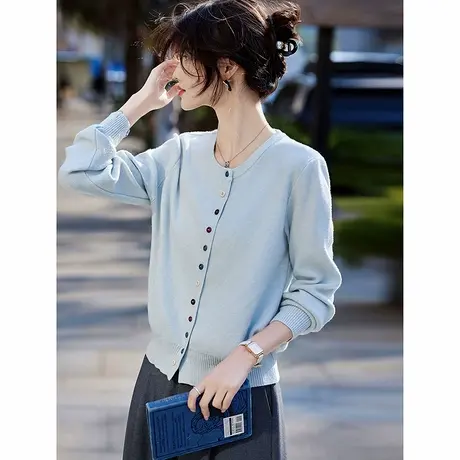 时尚气质休闲百搭春季针织开衫女士2025年新品减龄显瘦简约毛衣商品大图