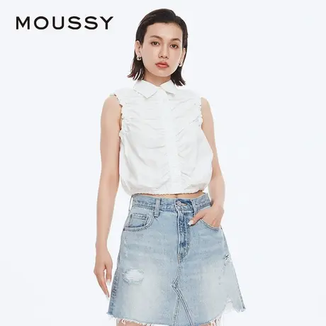 MOUSSY 夏季都市通勤风抽褶无袖衬衫背心女010HS230-0881商品大图