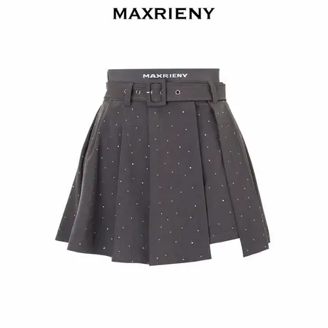 【奥莱】MAXRIENY高腰A字双层高腰头百褶半裙商品大图
