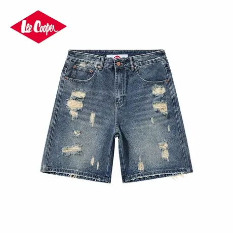 Lee Cooper/李库珀 复古水洗牛仔短裤男款2025夏季透气破洞五分裤图片