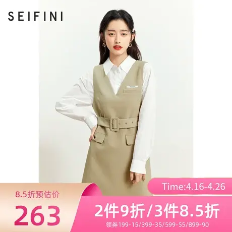 诗凡黎新品连衣裙春秋新品时尚休闲中长款裙子女7C8391981商品大图