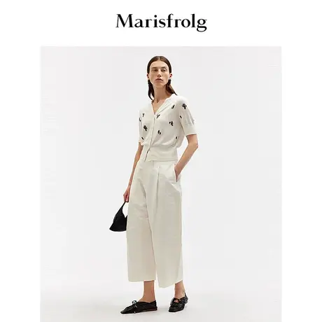 【蛋型裤系列】玛丝菲尔夏时尚休闲长裤白色宽松直筒香蕉裤商品大图