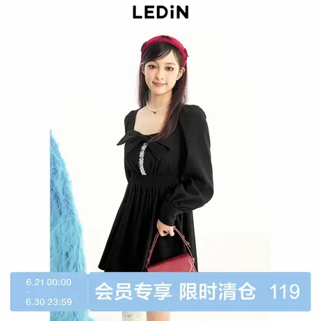 乐町朋克风蝴蝶结式连衣裙春新款长裙C1FAE1256商品大图