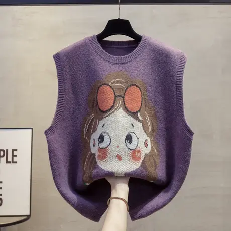 圆领针织马甲背心女2025春秋新款宽松外穿马夹叠穿外搭毛衣坎肩潮图片