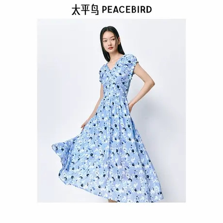 【来了就好】太平鸟V领连衣裙图片