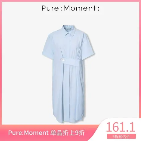 Pure:🥕Moment:🥖新款衬衫式连衣裙中长款裙子女休闲4B4191811商品大图