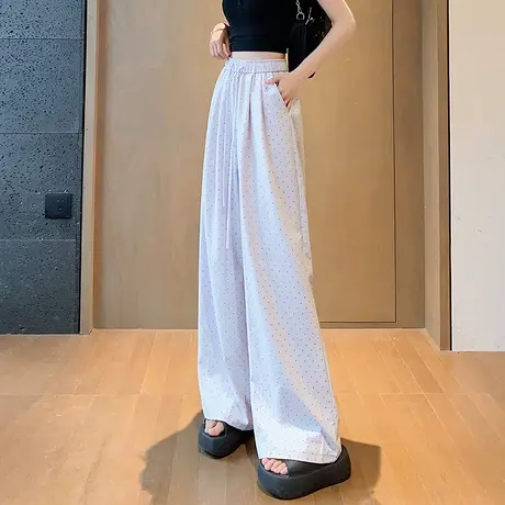 时尚气质直筒裤腿百搭夏季休闲裤女士2025年春季新品薄款收腰裤子商品大图