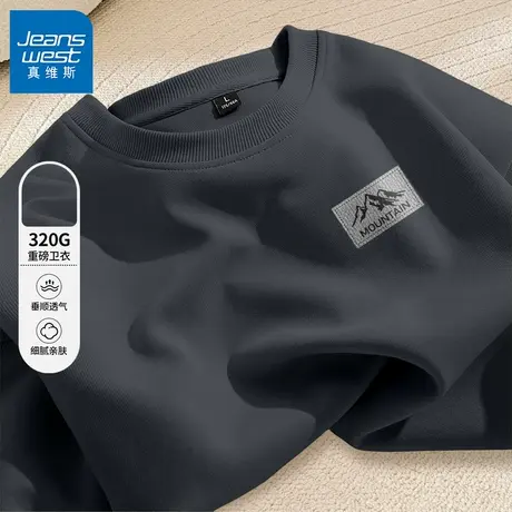 GV真维斯卫衣男春秋款潮流重磅高级感男生2024新款早春套头上衣B图片