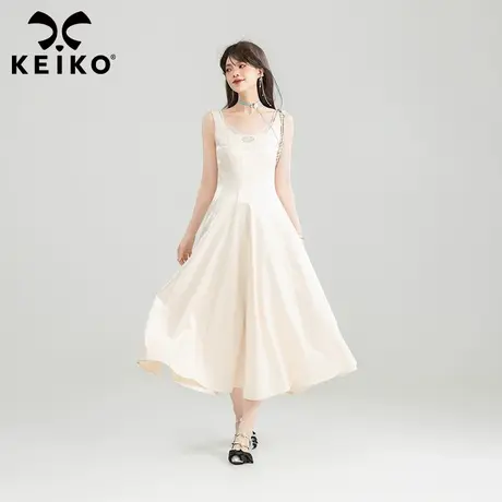 KEIKO 高级感珠光缎面吊带裙背心裙25夏季新款气质显瘦礼服连衣裙图片