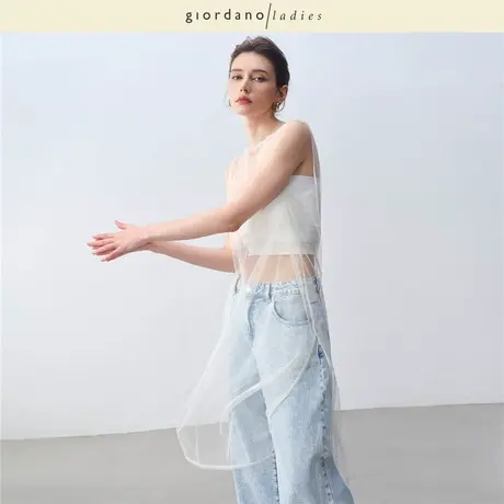 GL2025夏季新款透视网纱裙子女长款罩衫圆领背心连衣裙女02465021图片