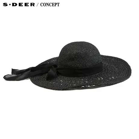 【新品】sdeer圣迪奥女宽檐编织遮阳帽S16283667图片
