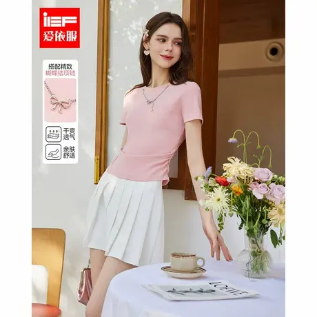 IEF/爱依服【DNA系列】2025夏季新款韩版温柔风通勤百搭修身T恤图片