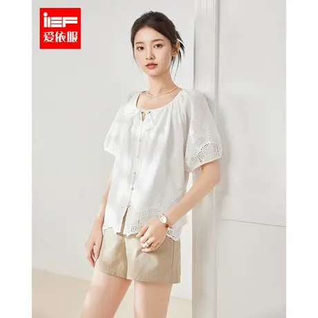 IEF/爱依服2025夏季新款法式文艺知性气质宽松百搭显瘦上衣商品大图