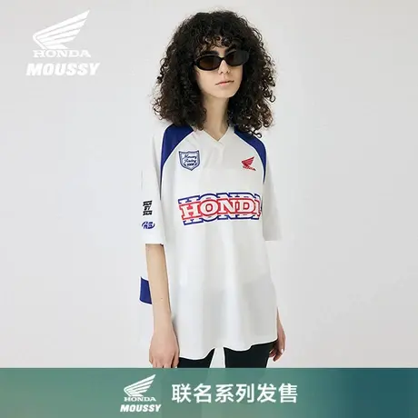 【HONDA】MOUSSY 2025夏季新品运动风LOGO短袖T恤女010ISL01-5961图片