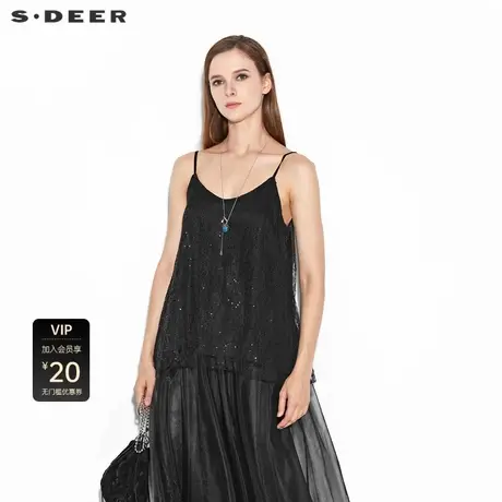 sdeer 圣迪奥 女装蕾丝吊带S20281501图片