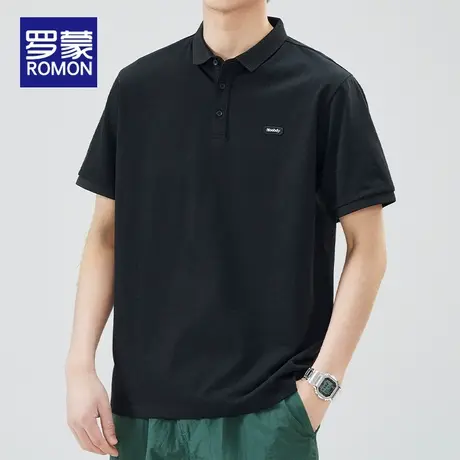 罗蒙男士短袖polo衫夏冰丝薄款宽松透气2025新款美式弹力半袖T恤图片