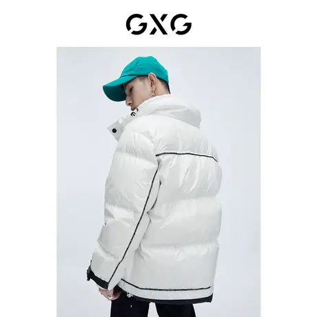 GXG男装 冬季白色时尚休闲百搭穿搭帅气青年羽绒服GC111003K图片