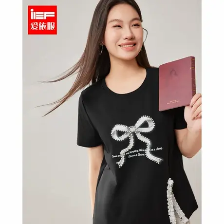 IEF/爱依服大码女装2025夏季新款微胖韩版时尚设计感百搭显瘦T恤图片