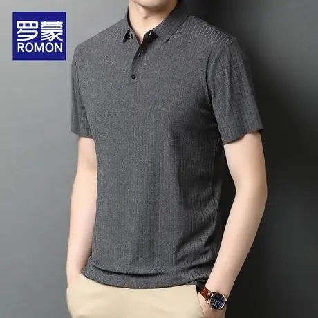 罗蒙2025新款男士翻领短袖丝光棉保罗POLO衫纯棉冰丝T恤休闲上衣商品大图