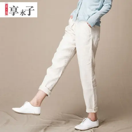 清仓春夏2022新款裤子休闲长裤宽松休闲裤亚麻女裤文艺棉麻裤女图片