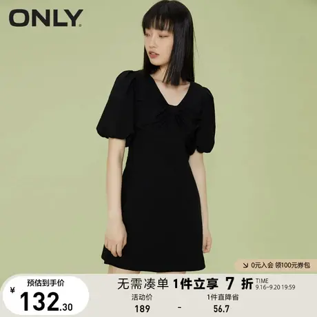 ONLY奥莱夏季A字收腰显瘦泡泡袖印花短袖连衣裙女商品大图