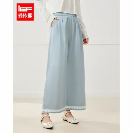 IEF/爱依服2025春夏新款韩版文艺温柔小女人气质百搭九分阔腿裤商品大图