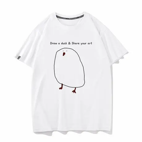 丑萌小鸡复古chic港味纯棉短袖t恤衫男女ins潮夏季设计感半袖上衣商品大图