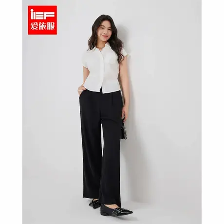 IEF/爱依服大码女装2025春季新款微胖韩版通勤显瘦宽松百搭阔腿裤商品大图