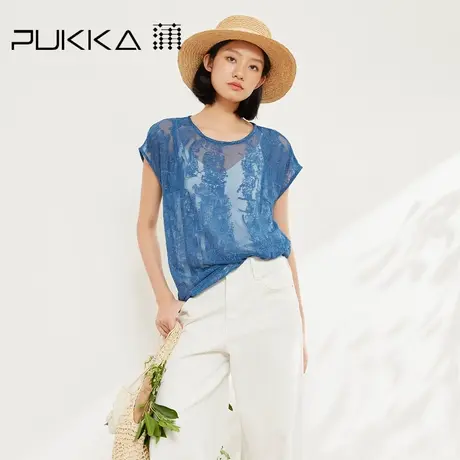 蒲PUKKA 2025夏季新款真丝衬衫气质镂空小衫套头上衣图片