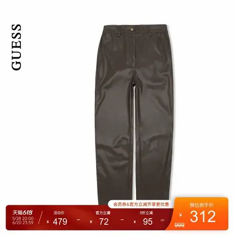 GUESS24年新款冬季女士纯色气质直筒休闲长裤-W4YB18WF8Q0商品大图