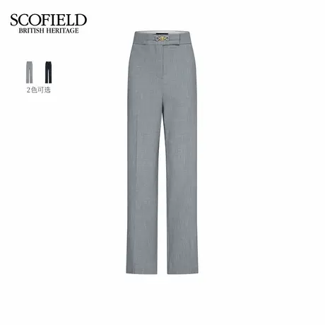 Scofield女装通勤干练直筒西装裤高腰金属马衔扣2025夏季新品商品大图