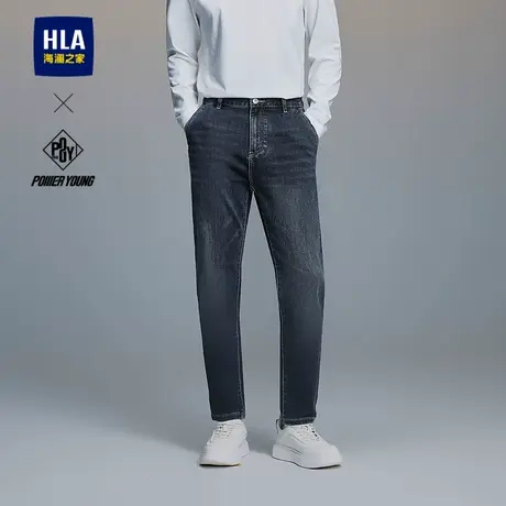 HLA/海澜之家POWER YOUNG系列牛仔裤2025春秋新款微弹中腰裤子男图片