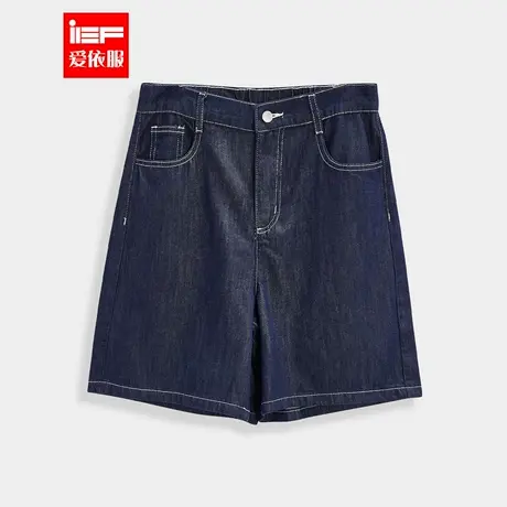 IEF/爱依服短裤2025夏季新款港式复古休闲通勤气质百搭牛仔五分裤商品大图