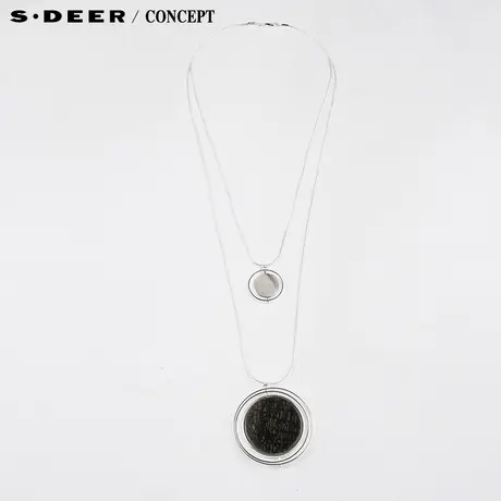 sdeer圣迪奥2018夏秋新款女式镜感光泽层次装饰项链S16184352图片