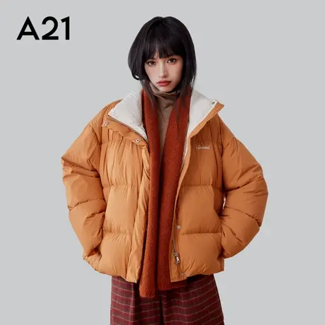 A21女装厚羽绒服秋冬款白鸭绒休闲百搭加厚保暖外套户外通勤休闲商品大图