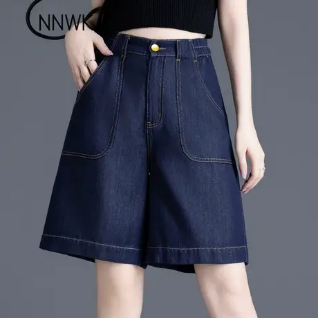 清仓纯天丝莱赛尔牛仔短裤女夏季2025新款五分牛仔裤薄款高腰a字商品大图