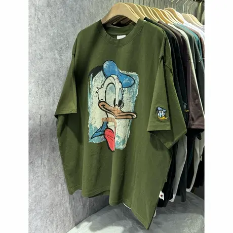日系复古卡通印花纯棉短袖T恤女夏2025新款爆款宽松半袖港风上衣商品大图